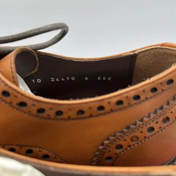 Salvatore Ferragamo Titus Wingtip Oxford Brown Leather Size 6 EEE NIB